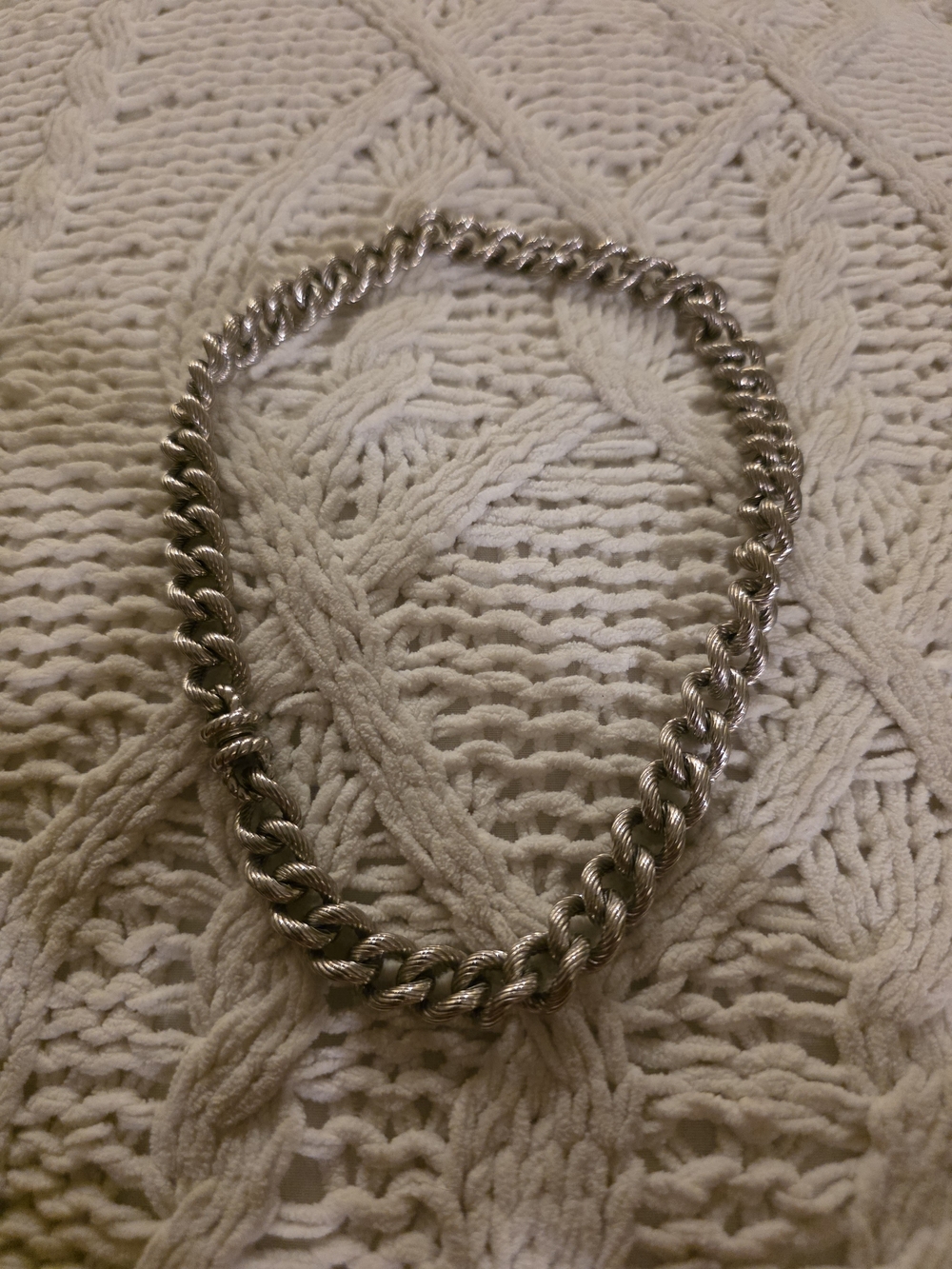 Judith Ripka Silver Twisted Rope Chain Magnetic Necklace
